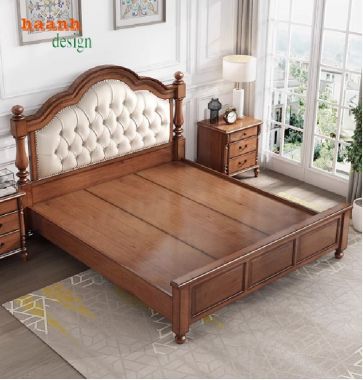 Tiện nghi và quyến rũ với giường gỗ tân cổ điển-GGC 010