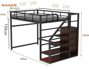 Giường tầng sắt sơn tĩnh điện GTS001