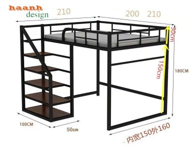 Giường tầng sắt sơn tĩnh điện GTS001
