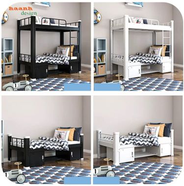 Giường tầng sắt 2 tầng linh hoạt, tiết kiệm diện tích - GTS 007