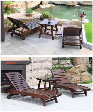 Giới thiệu các mẫu giường tắm nắng bằng gỗ hiện đại-GTT 006