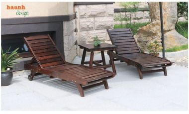 Giới thiệu các mẫu giường tắm nắng bằng gỗ hiện đại-GTT 006