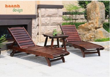 Giới thiệu các mẫu giường tắm nắng bằng gỗ hiện đại-GTT 006