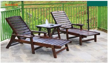 Giới thiệu các mẫu giường tắm nắng bằng gỗ hiện đại-GTT 006