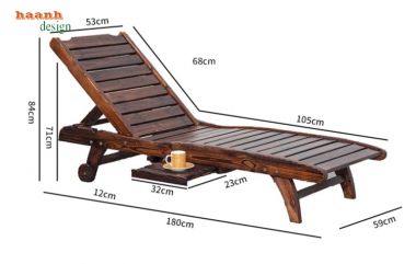 Giới thiệu các mẫu giường tắm nắng bằng gỗ hiện đại-GTT 006