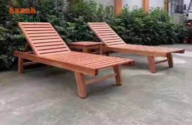 Giường gỗ thư giãn hồ bơi - Không gian lý tưởng cho mùa hè-GTT 010