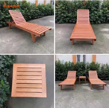Giường gỗ thư giãn hồ bơi - Không gian lý tưởng cho mùa hè-GTT 010