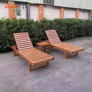 Giường gỗ thư giãn hồ bơi - Không gian lý tưởng cho mùa hè-GTT 010