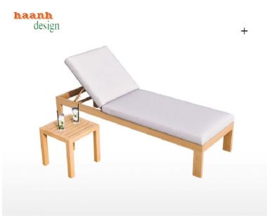 Giường tắm nắng gỗ cao cấp cho resort, biệt thự và hồ bơi-GTT 016