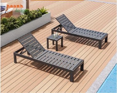 Giường tắm nắng gỗ cao cấp cho resort, biệt thự và hồ bơi-GTT 016