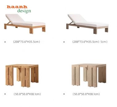 Khám phá giường tắm nắng bãi biển hiện đại từ gỗ Teak cao cấp-GTT 017