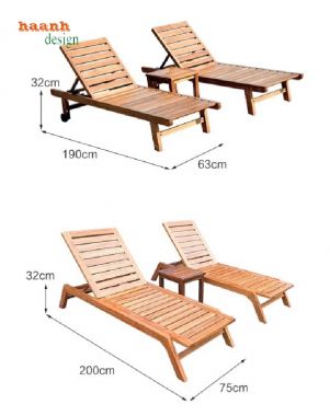 Giường thư giãn hồ bơi gỗ teak Sự lựa chọn hoàn hảo-GTT 009