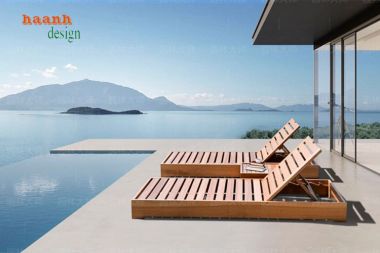 Thư giãn đỉnh cao với giường tắm nắng gỗ Teak nhập khẩu-GTT 014