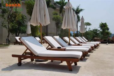 Giường thư giãn hồ bơi gỗ teak Sự lựa chọn hoàn hảo-GTT 009