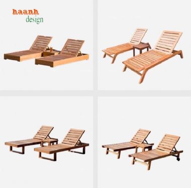 Giường thư giãn hồ bơi gỗ teak Sự lựa chọn hoàn hảo-GTT 009