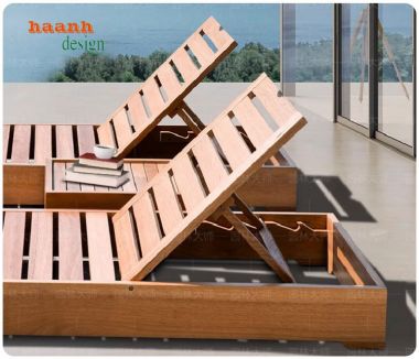 Thư giãn đỉnh cao với giường tắm nắng gỗ Teak nhập khẩu-GTT 014