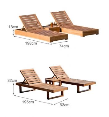 Giường thư giãn hồ bơi gỗ teak Sự lựa chọn hoàn hảo-GTT 009