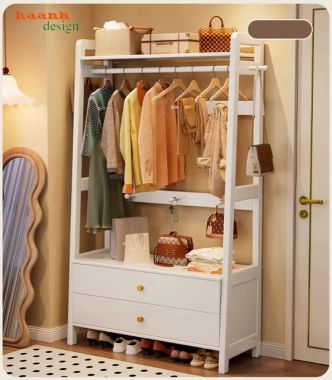 Giá treo quần áo bằng gỗ – Giải pháp lưu trữ sang trọng-KGT 004