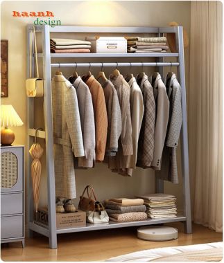 Kệ gỗ treo quần áo đa năng nhiều tùy chọn bố trí - KGT 005
