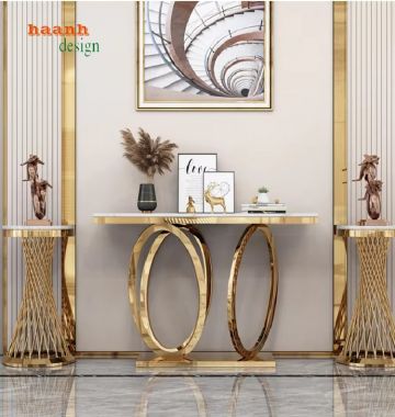 Bàn Trang Trí Chân Inox Mặt Đá – Tôn Vinh Không Gian Sống -KTS 016