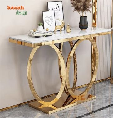 Bàn Trang Trí Chân Inox Mặt Đá – Tôn Vinh Không Gian Sống -KTS 016