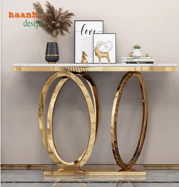 Bàn Trang Trí Chân Inox Mặt Đá – Tôn Vinh Không Gian Sống -KTS 016