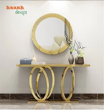 Bàn Trang Trí Chân Inox Mặt Đá – Tôn Vinh Không Gian Sống -KTS 016