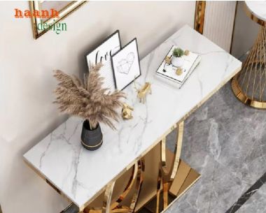 Bàn Trang Trí Chân Inox Mặt Đá – Tôn Vinh Không Gian Sống -KTS 016