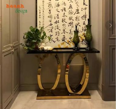 Bàn Trang Trí Chân Inox Mặt Đá – Tôn Vinh Không Gian Sống -KTS 016