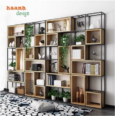 Độc đáo và cá tính với kệ trang trí sắt gỗ-KTS 011