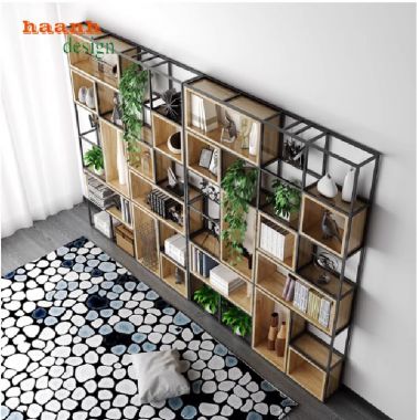 Độc đáo và cá tính với kệ trang trí sắt gỗ-KTS 011