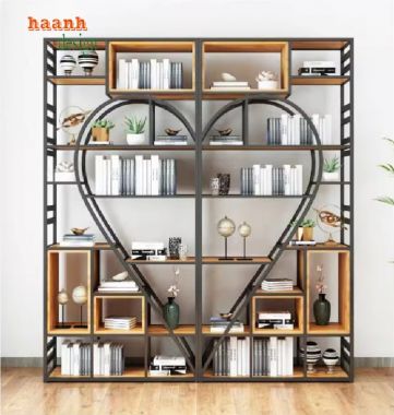 Khám phá ý tưởng kệ sắt trang trí kết hợp gỗ độc đáo-KTS 012