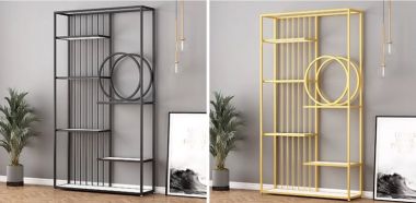 Tạo Điểm Nhấn Không Gian Với Kệ Sắt Bày Đồ Trang Trí Đẹp-KTS 013