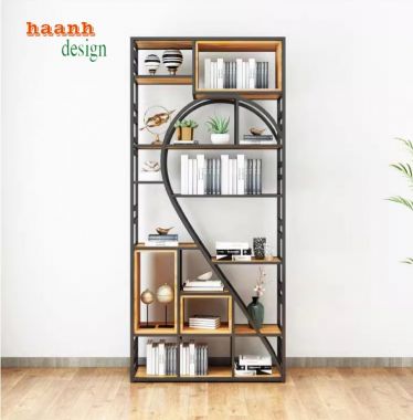 Khám phá ý tưởng kệ sắt trang trí kết hợp gỗ độc đáo-KTS 012