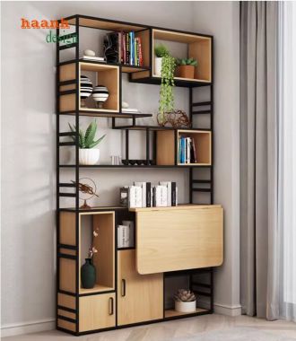 Khám phá ý tưởng kệ sắt trang trí kết hợp gỗ độc đáo-KTS 012