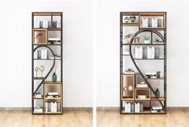 Khám phá ý tưởng kệ sắt trang trí kết hợp gỗ độc đáo-KTS 012