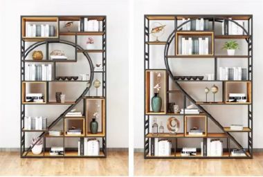 Khám phá ý tưởng kệ sắt trang trí kết hợp gỗ độc đáo-KTS 012