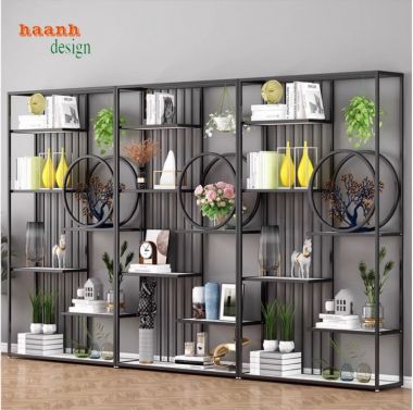 Tạo Điểm Nhấn Không Gian Với Kệ Sắt Bày Đồ Trang Trí Đẹp-KTS 013