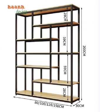 Kệ Sắt Trang Trí Gỗ – Giải Pháp Trang Trí Nội Thất Đẹp-KTS 014