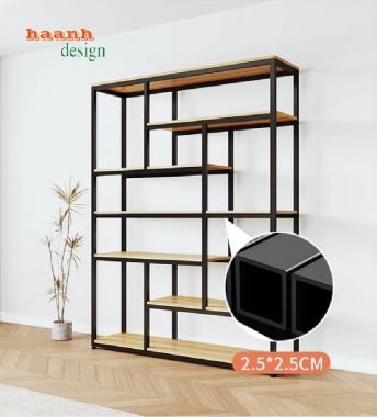 Kệ Sắt Trang Trí Gỗ – Giải Pháp Trang Trí Nội Thất Đẹp-KTS 014