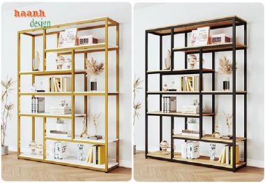 Kệ Sắt Trang Trí Gỗ – Giải Pháp Trang Trí Nội Thất Đẹp-KTS 014