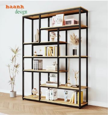 Kệ Sắt Trang Trí Gỗ – Giải Pháp Trang Trí Nội Thất Đẹp-KTS 014