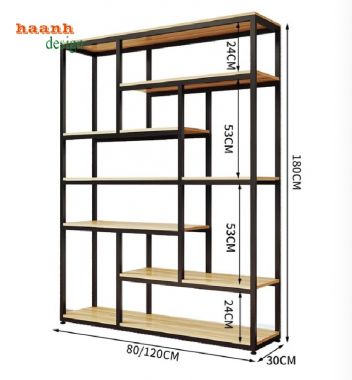 Kệ Sắt Trang Trí Gỗ – Giải Pháp Trang Trí Nội Thất Đẹp-KTS 014