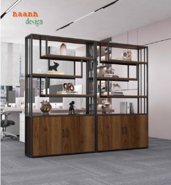 Kệ sắt gỗ bày đồ trang trí – Giải pháp decor hiện đại-KTS 015