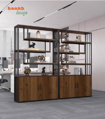 Kệ sắt gỗ bày đồ trang trí – Giải pháp decor hiện đại-KTS 015