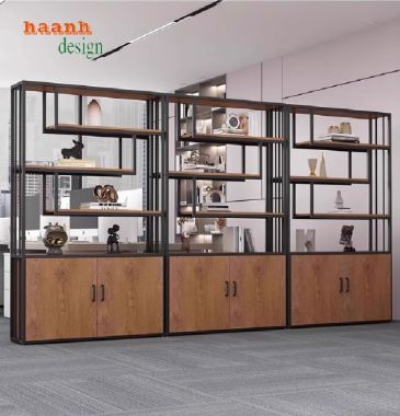Kệ sắt gỗ bày đồ trang trí – Giải pháp decor hiện đại-KTS 015