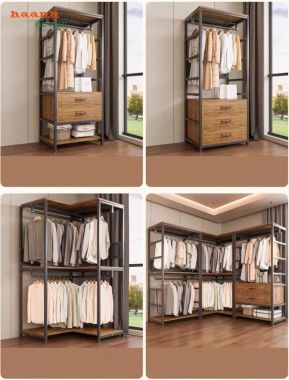 Kệ khung sắt treo quần áo hiện đại đẹp cho mọi không gian-KST 011