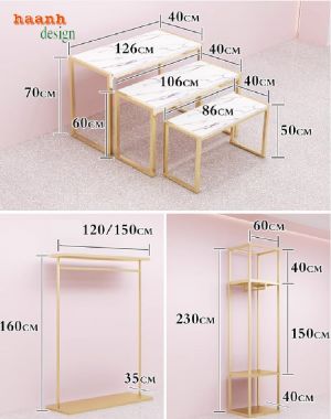 Kệ sắt treo quần áo thời trang cao cấp – Thiết kế theo yêu cầu-KST 005