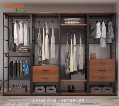 Kệ sắt treo quần áo Giải pháp lưu trữ cho không gian của bạn-KST 001