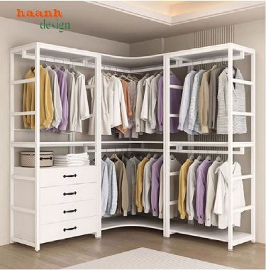 Khám phá những mẫu kệ khung sắt treo quần áo đẹp mắt-KST 002